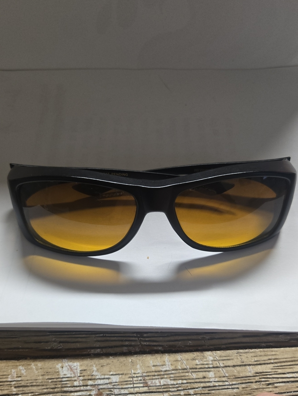Unisex Black Frame Sunglasses with Amber Yellow Lenses
